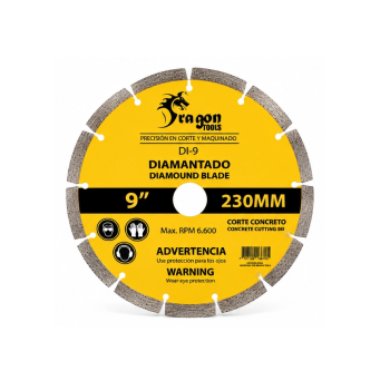 DISCO DIAMANTADO SEGMENTADO 9" (230MM) X 16D X 7/8"