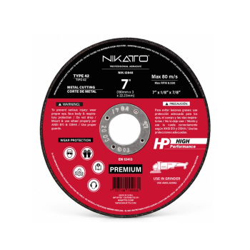 DISCO DE CORTE PARA METAL TIPO 42 7X1/8X7/8 PULG