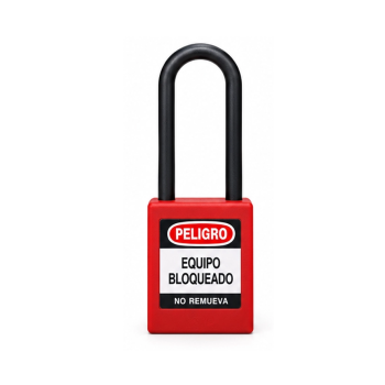 CANDADO LOTO GANCHO LARGO ROJO/NYLON - DP