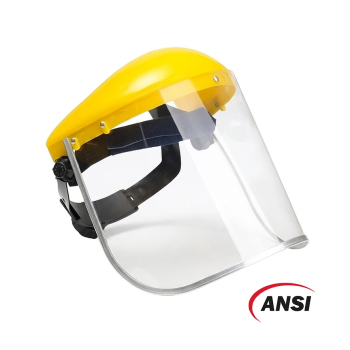 CARETA VISOR CON RIBETE CON ESTUCHE RATCHET AJUSTABLE, VISOR CON 1MM DE COLOR TRANSPARENTE