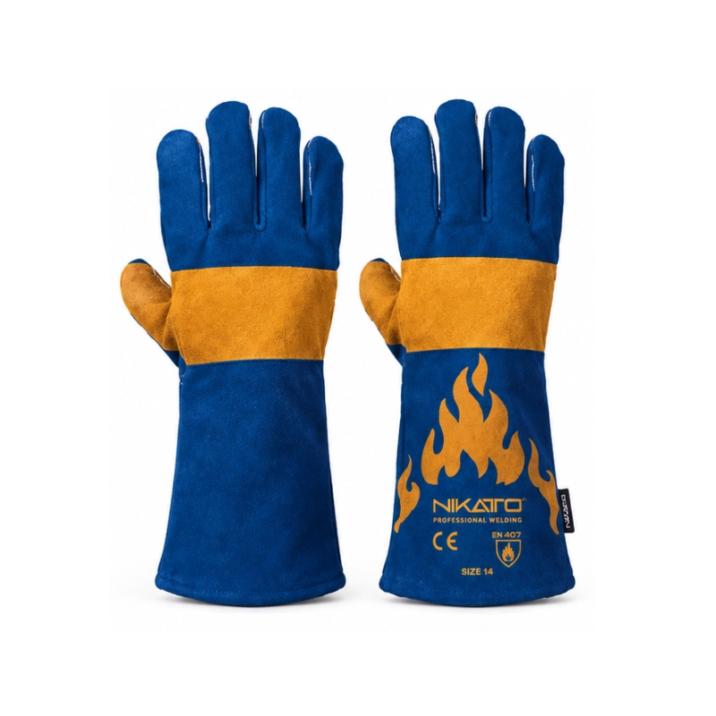 14" GUANTE SOLDADURA INDUSTRIAL AZUL / NARANJA